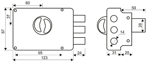 Аллюр Замок накладной ЗН 1-3-2 #172600